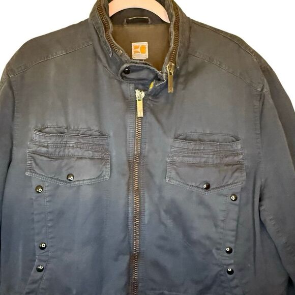 Hugo Boss Orange Label Men’s Blue Linen/Cotton Field Military Jacket Size XXL - Picture 2 of 16